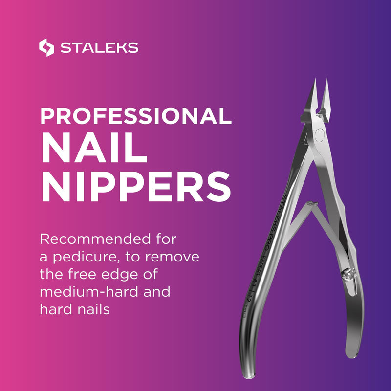 Staleks Pro Expert 61 Ingrown Toenail Nippers – 12mm Blades – Narrow Tips with Safe Ends – Stainless Steel – Professional Pedicure Tool 12 mm