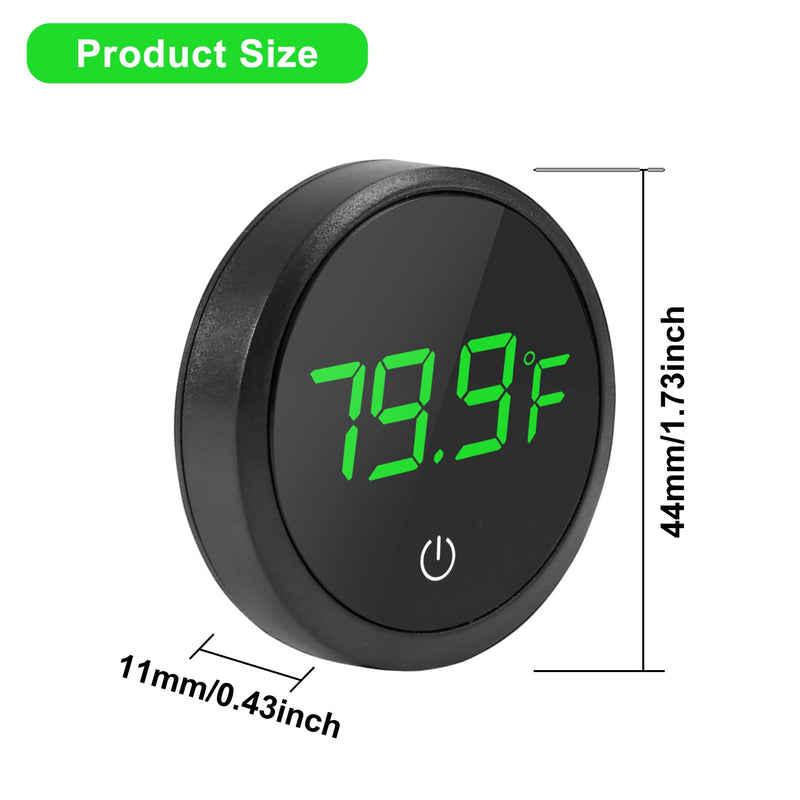 4PCS LED Aquarium Thermometer Fish Tank Thermometer Reptile Terrarium Water Temperature Test Digital Thermometer for Fish, Axolotl, Turtle and Aquatic Round-Black 4PCS - BeesActive Australia