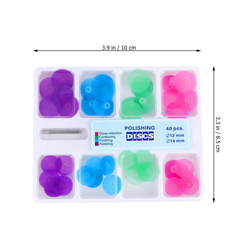 Healifty 40Pcs Dental Polishing Discs Kit with Mandrel, Flexible Tooth Polisher Tool for Composite Resin, Assorted Grits Finishing Sanding Pad for Teeth 1 Box