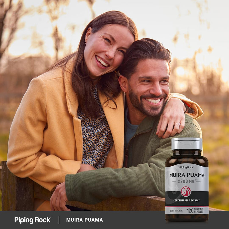 Piping Rock Muira Puama Root Extract 2200 mg | 120 Capsules | for Men & Women | Non GMO, Gluten Free Supplement - BeesActive Australia