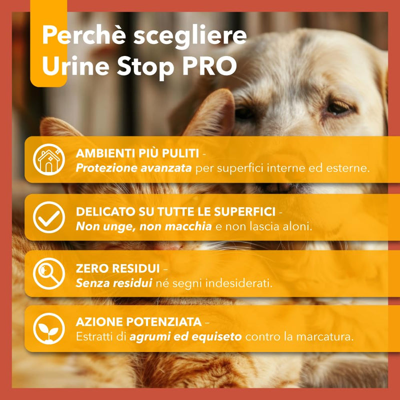 Urine Stop PRO Potentiated Plant Deterrent with Citrus and Horsetail, Ready to Use to Reduce Urinary Marking of Dogs and Cats - Indoor and Outdoor - 500ml