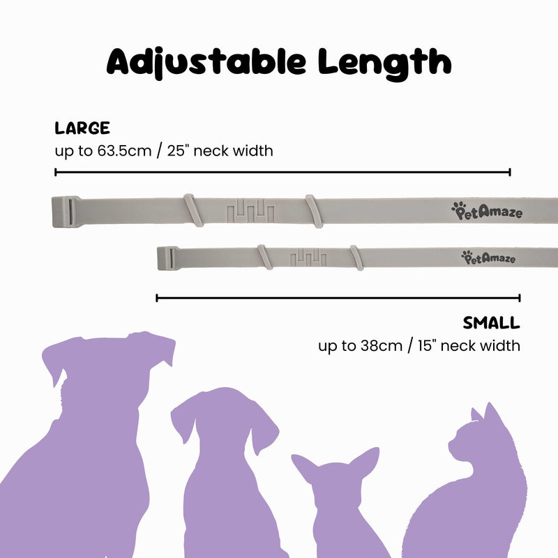 Calming Collar for Dogs Support Calm Behaviour During Fireworks, Thunderstorms, Travel & Separation - Lavender & Chamomile Aromas - Adjustable, Water-Resistant, Lasts Up to 30 Days - Large