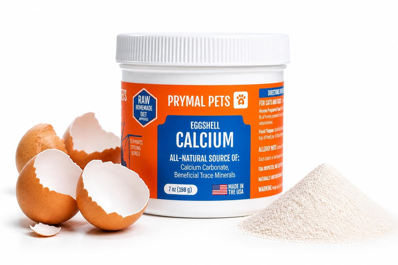 Eggshell Calcium for Pets - 7 oz. Natural, Ultra-Pure Egg Shell Mineral Powder Supplement for Cats and Dogs - High Absorption, Helps Support Bone, Joint, Teeth, Heart, Immune Health Regular ESC 7oz