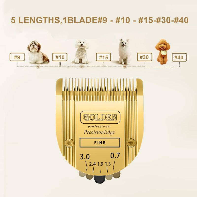 Adjustable 5 in 1 Blades Compatible with WAHL Arco,Bravura .Chromado，Creativa，Figura Dog Clippers for Dogs Grooming(Gold/3PC) Gold-1 - BeesActive Australia
