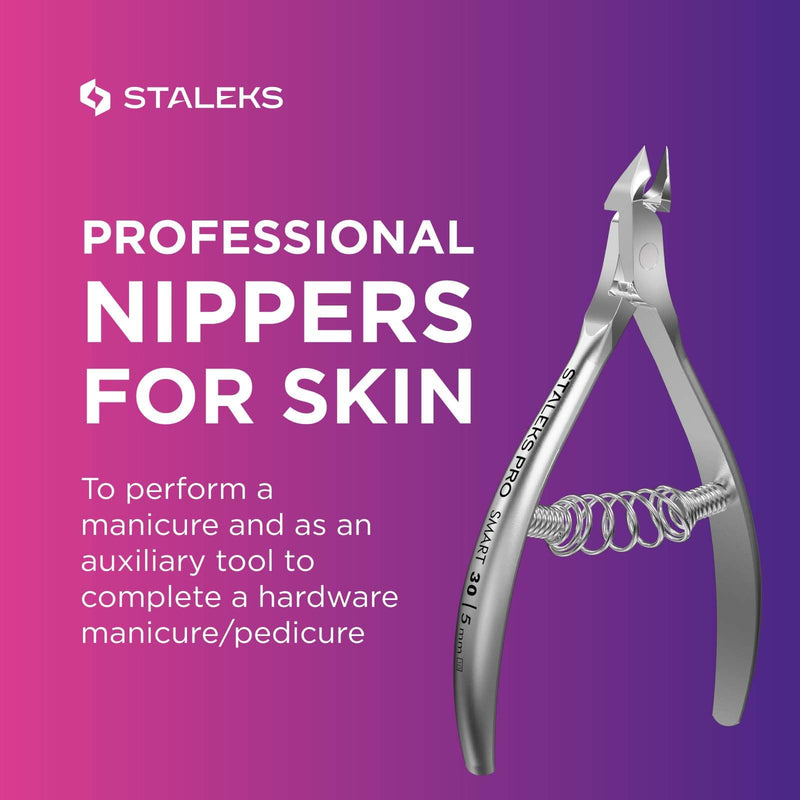 Staleks Pro Cuticle Trimmer - Professional Stainless Steel Cuticle Nipper with Sharp 5mm Blade: Durable Manicure and Pedicure Tool for Nail Care NS-30-5 5 mm blade - BeesActive Australia
