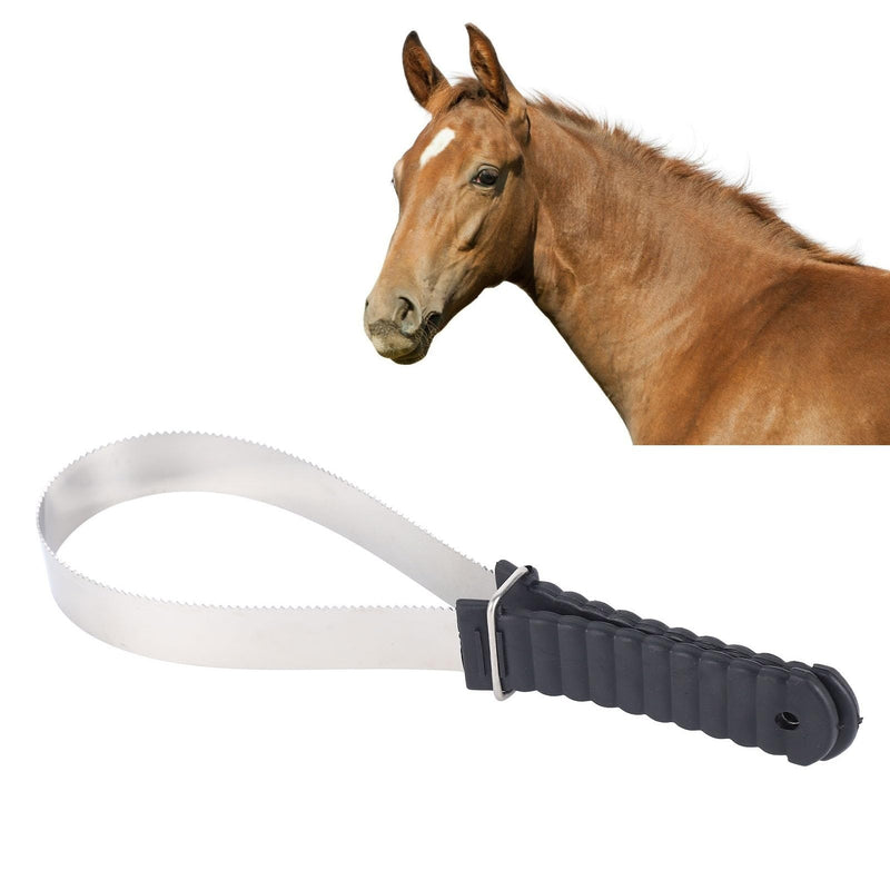 Stainless Steel Horse Curry Comb, Dual-Sided Shedding Blade with Stainless Steel Blade De-Shedding Tool Safety Horse Fur Scraper for Horse Hair Cleaning - BeesActive Australia