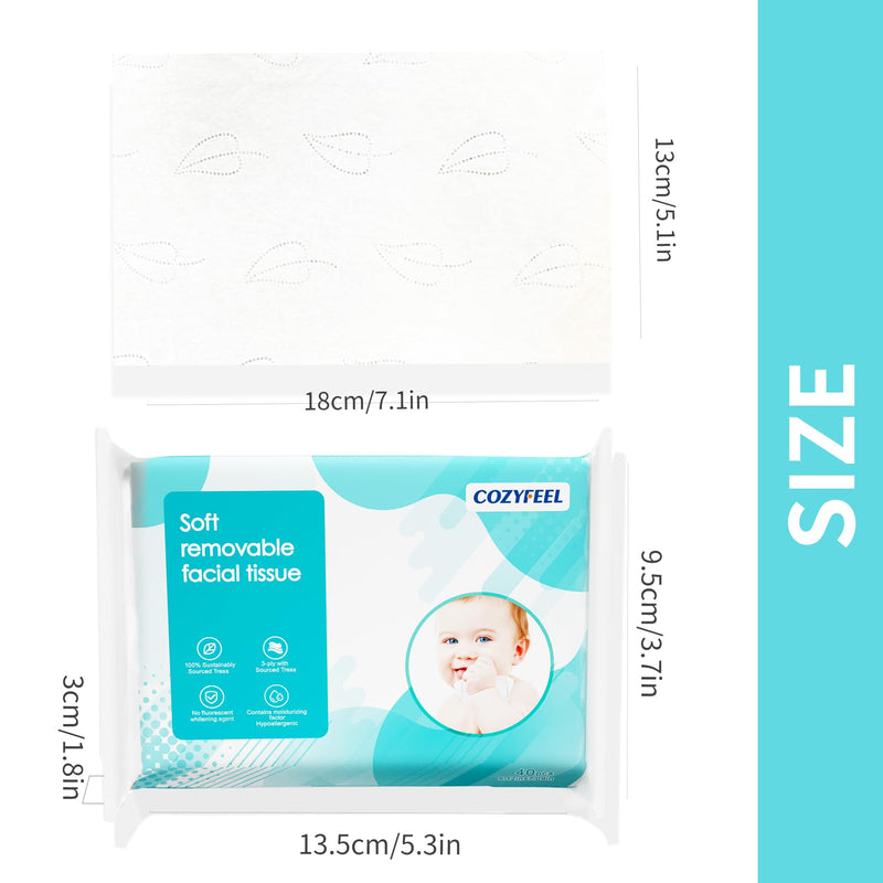Plus Lotion Facial Tissues Nose Papers 3 Ply Ultra Soft Travel Size On-The-Go Pocket Pack (40 Count-Pack of 5) 40 Count (Pack of 5) - BeesActive Australia