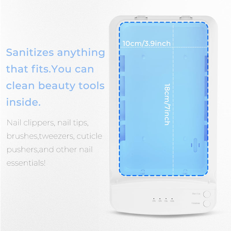 Nail Tool Sterilizer with Blue Light, Portable USB Sterilizating Box, Multi-Functional Nail Cleaner Box for Manicure Salon,Tweezers,Tattoo,Scissors,Jewelry,Phone, Watch,Keys - BeesActive Australia