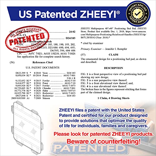 Bed Positioning Pad with Reinforced Handles 48" x 40" Lifting Turning Patient Sheet Transfer Blanket for Caregiver, Bedridden, Elderly, Black 2-black