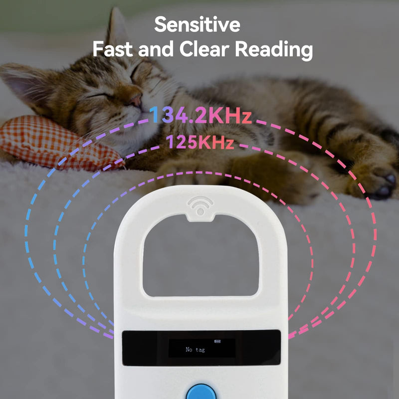 Pet ID Reader, Rechargeable Pet Microchip Scanner Pet Chip ID Scanner Animal Handheld Reader Pet Tag Display for ISO 11784/11785, FDX-B and EMID, Pet Tag Scanner for Animal - BeesActive Australia