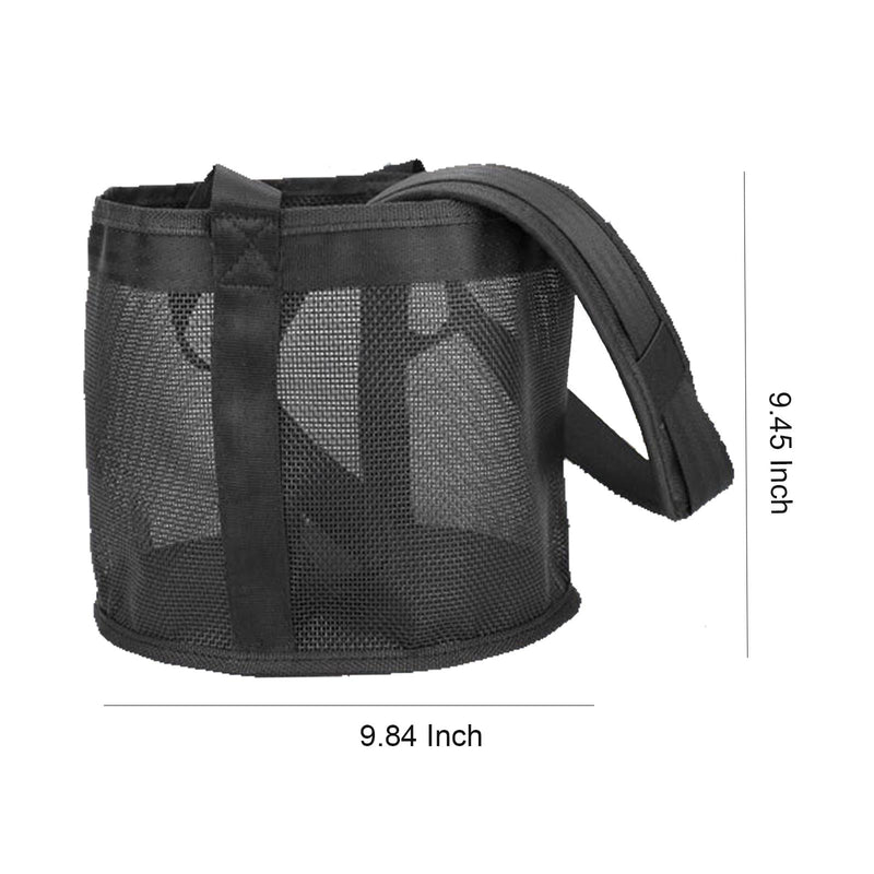 Horse Feed Bag for Grain, Heavy Duty Mesh Horse Feeder with Adjustable Strap Comfort Neck and Nose Pad, Horse Muzzle Feed Bag Waste-Free Feeding Solution for Horses (Black, M) Medium Black - BeesActive Australia