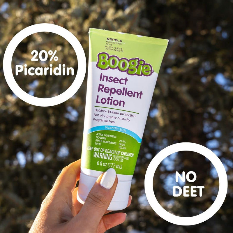 Boogie Insect Repellent Lotion, Keep Mosquitoes, Ticks and Flies Off, DEET Alternative Repellent, Up to 14-Hour Protection, Fragrance-Free, Odorless Lotion, 6 Ounce 6 Fl Oz (Pack of 1)
