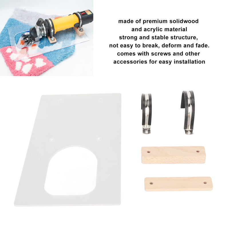 Shearing Guide, Rug Shears Carpet Carving Tool, Shearing Fur Machine Base Wood Acrylic Strong Stable Structure Carpet Clipper Base for Carpet Trimmer Grooming Tools - BeesActive Australia