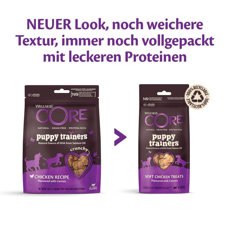 Wellness CORE Puppy Trainers, chicken & carrots, 170 g, puppy treats, no added sugar, grain-free, with a high meat content, perfect for training treats 170 g (pack of 1) - BeesActive Australia