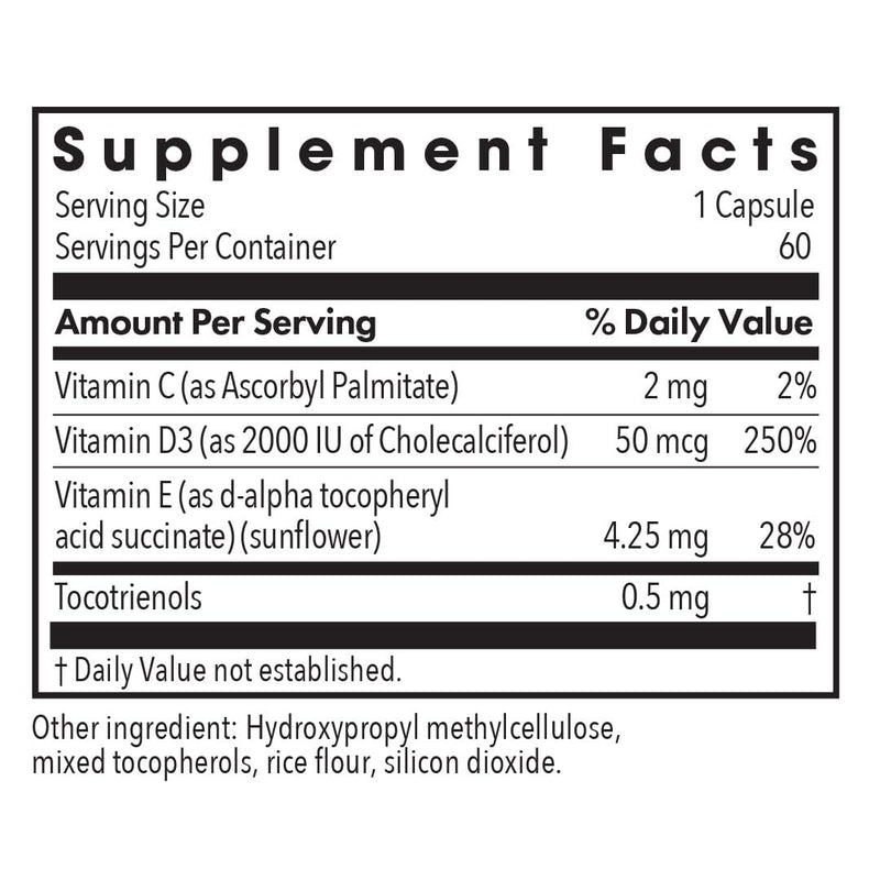 ARG Super D3 Vitamin D3 with Vitamins C and E, 60 Capsules | Cholecalciferol Vitamin D3 Formula for Immune and Bone Health with Vitamins C and E, Hypoallergenic, 60 Servings