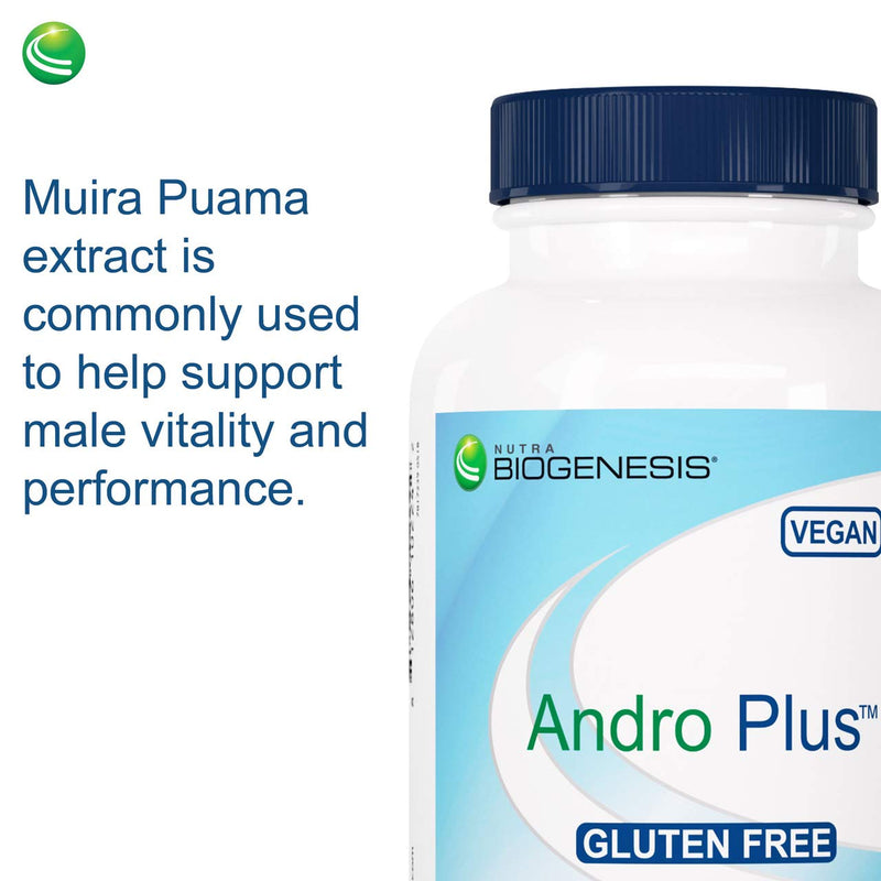 Nutra BioGenesis - Andro Plus - Tribulus, Maca, and Muira Puama for Men's Glandular Health - Gluten Free, Vegan, Non-GMO - 90 Capsules - BeesActive Australia