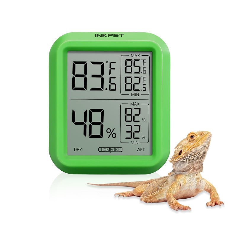 INKPET Reptile Thermometer Hygrometer Thermostat, with Max/min Record High-Accuracy Digial Display Ideal for Reptile Terrarium, Tank, Pet Rearing Box, Bearded Dragon, Leopard Gecko - BeesActive Australia