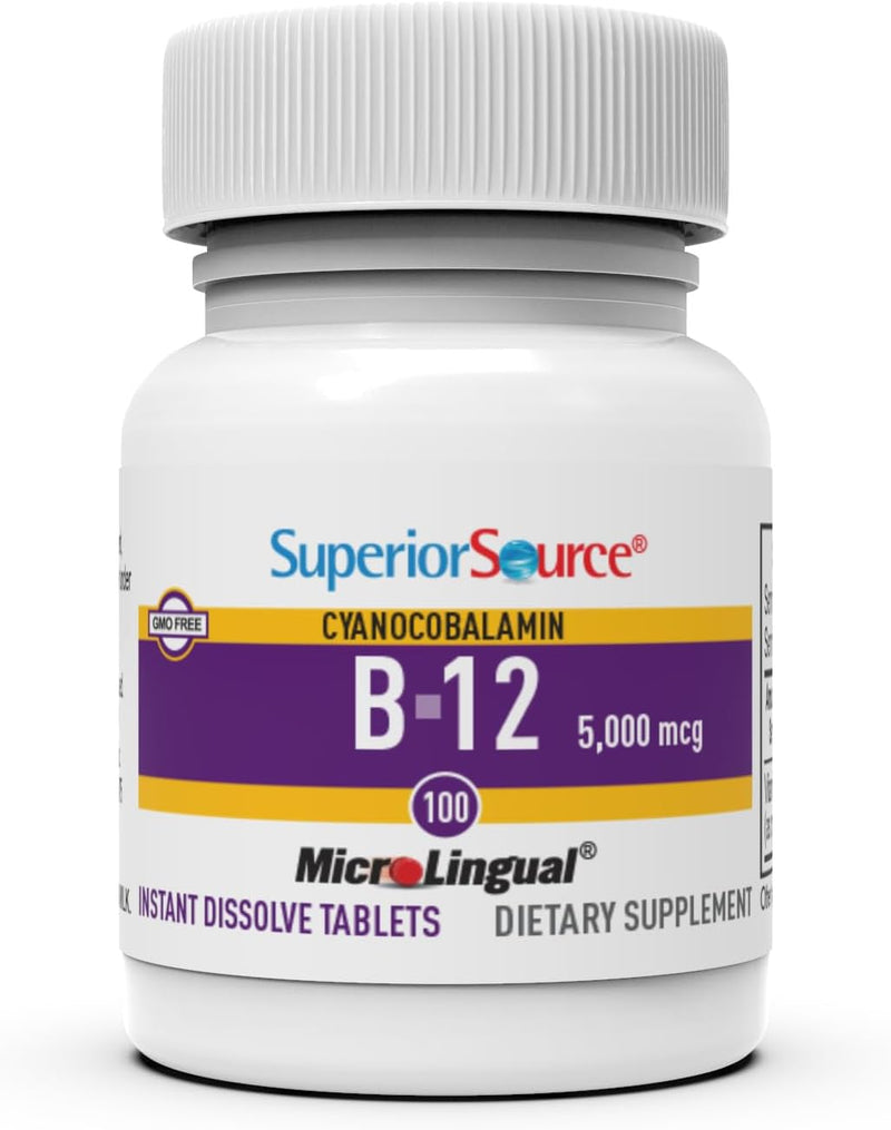 Superior Source No Shot Methylcobalamin B12 with Folic Acid Multivitamin, 60 Count (Pack of 2) 60 Count (Pack of 2)