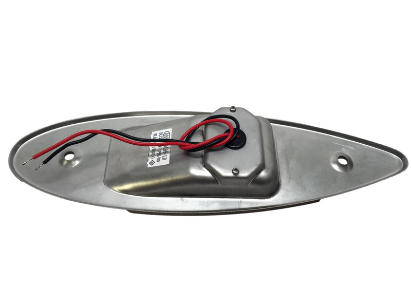 Pactrade Marine Boat Navigation Light Pair of LED Flush Mount Sidelight Red & Green Shark Eye Side Bow Teardrop Lights SS Vertical Mount 12V Signal Lights for Small Boat, Pontoon, Sailing, Skiff