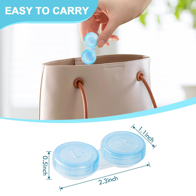 50 Pack Contact Lens Cases, Transparent Contact Cases Bulk in 5 colors, Cute Contact Lenses Case Leak-proof, Eye Contact Case for Home and Travel - BeesActive Australia