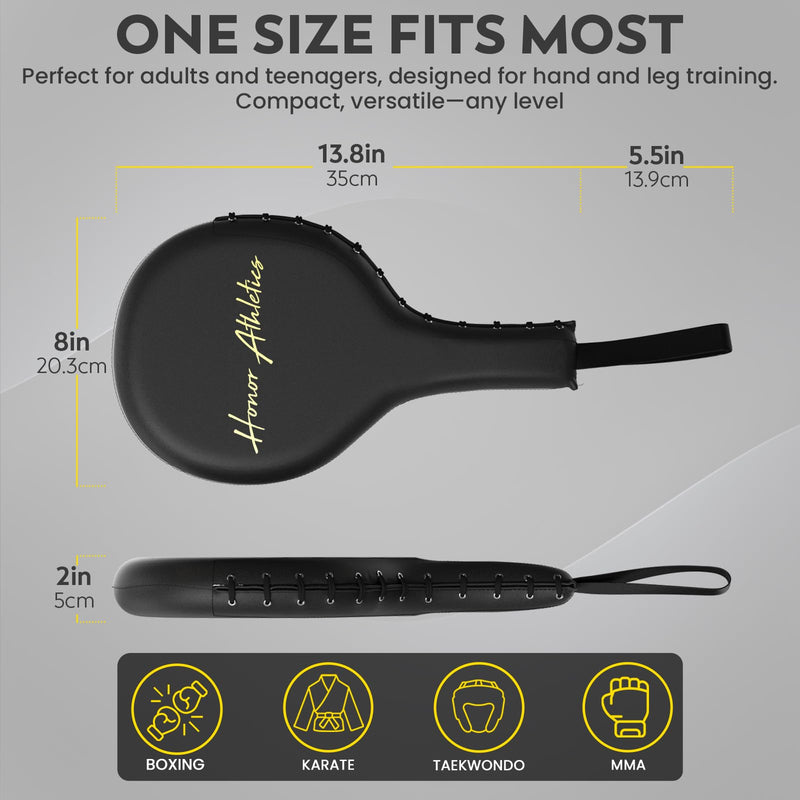 Honor Athletics Professional Boxing and MMA Punching Paddles (Pair) Black