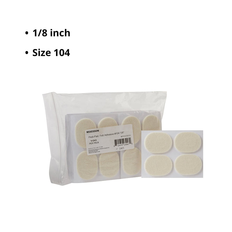 McKesson Pedi-Pad Felt Adhesive, Foot, Size 104, 1/8 in, 100 Count - BeesActive Australia