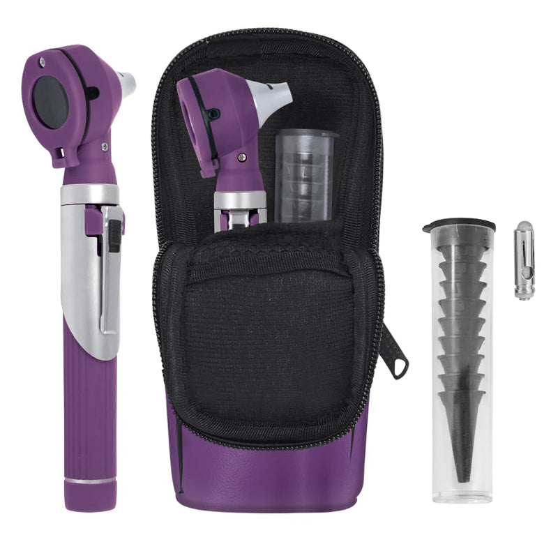 Fiber Optic Mini Otoscope - Ear Scope with Light for Infection Detection, Wax Removal, and at-Home ENT Exams (Purple Color) - BeesActive Australia