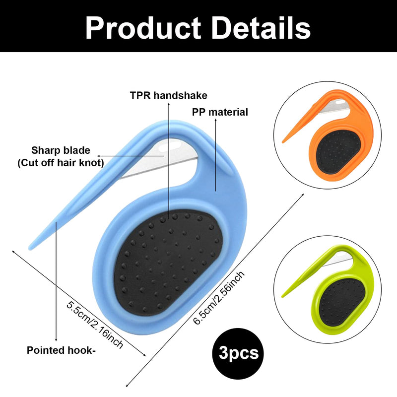 GMXJGZ 3pcs Cat Comb Knot Comb for Cats Knot Comb Hair Removal Tool Massage Comb for Cats Combs Pet Supplies Pet Supplies Portable Hair Removal Comb for Cats (Blue Green Orange) - BeesActive Australia