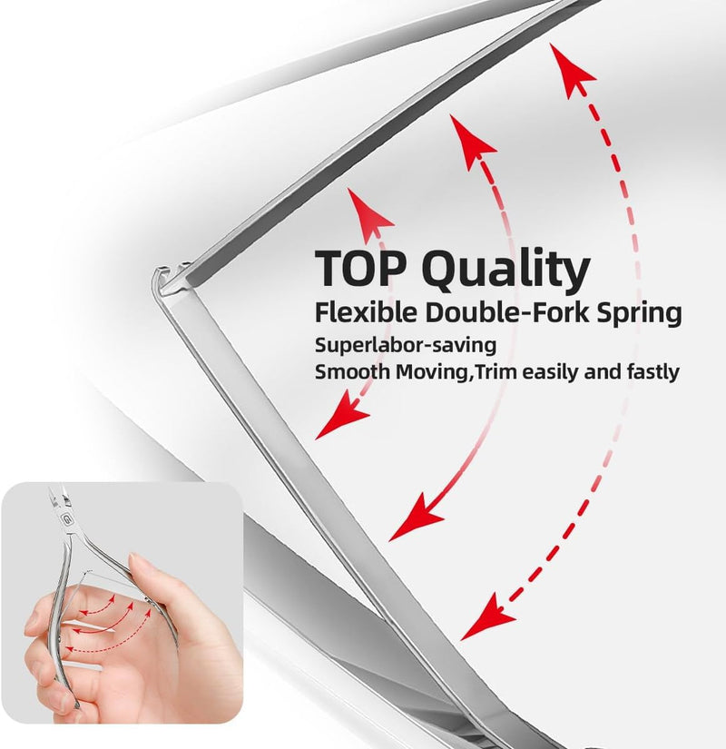 Cuticle Trimmer 3/4 Jaw Extremely Sharp Cuticle Nippers Scissors Stainless Steel Clippers Cutter Remover Pedicure Manicure Nail Tool, cuticle pusher, nail cuticle trimmer professional cuticle cutter Cuticle Nippers+cuticle Pushers/Colorful-b - BeesActive Australia
