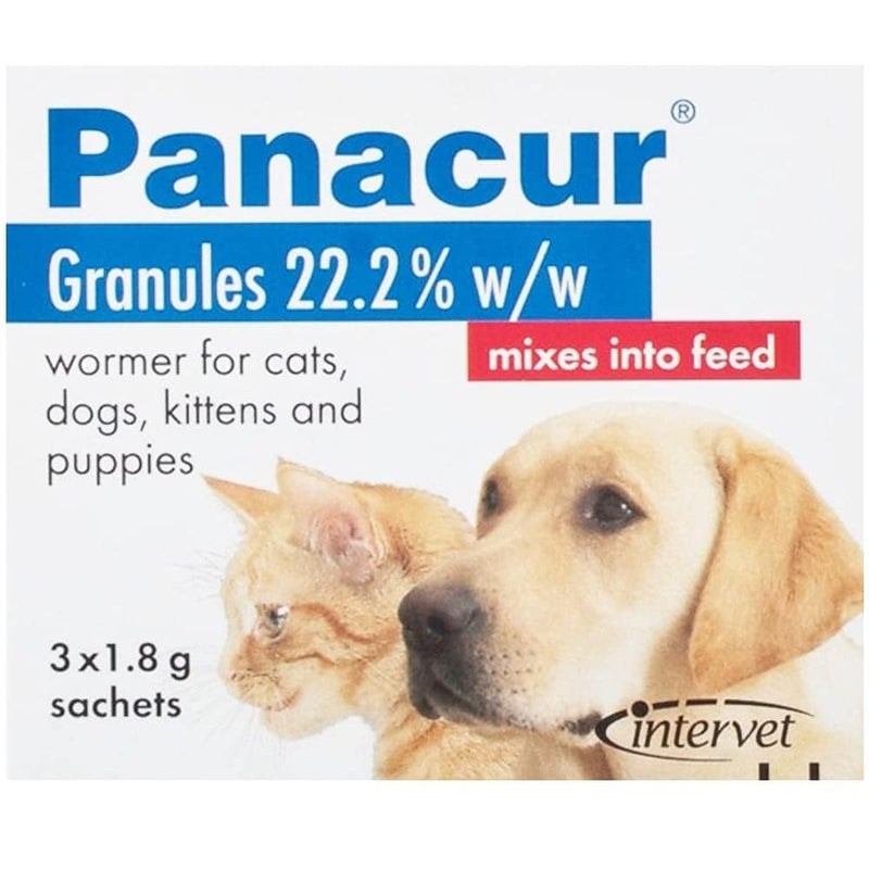 Panacur Granules 22% 1.8g for Cats & Dogs – 3 Sachets