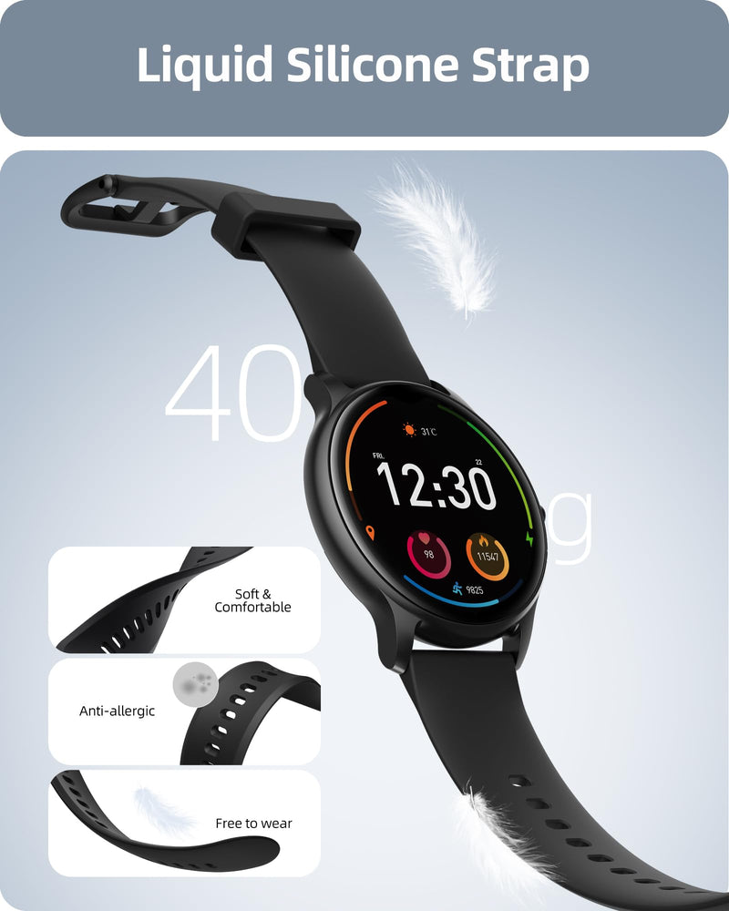 Parsonver Smart Watch for Men Women(Answer/Make Calls), HD Screen Fitness Tracker IP68 Waterproof 100+ Sport Modes, Heart Rate Sleep Monitor, Pedometer, Smartwatch for Android Phones/iPhone Compatible Black