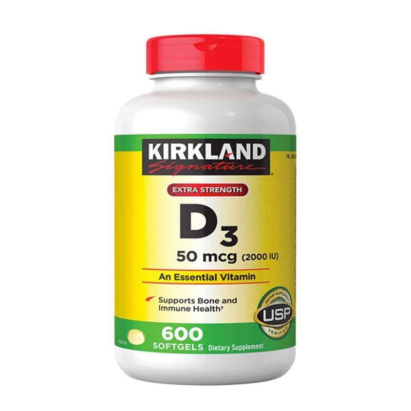 Kirkland Signature Extra Strength D3 50 mcg, 600 Softgels 600 Count (Pack of 1)