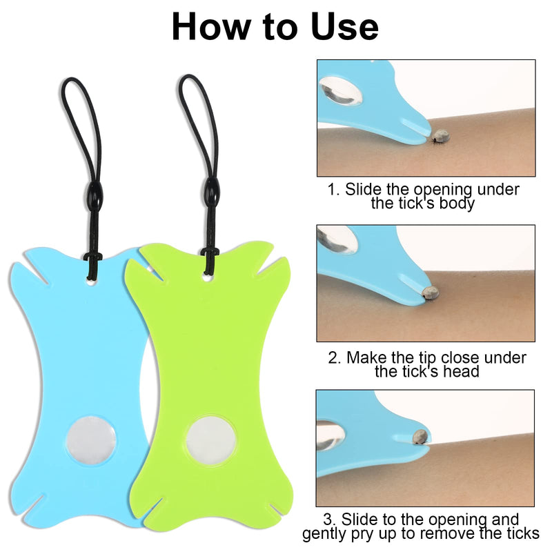 CAINCAY tick card with magnifying glass, 4 pieces of tick cards for ticks, tick card for children, tick card for people, children, dogs, cats - BeesActive Australia