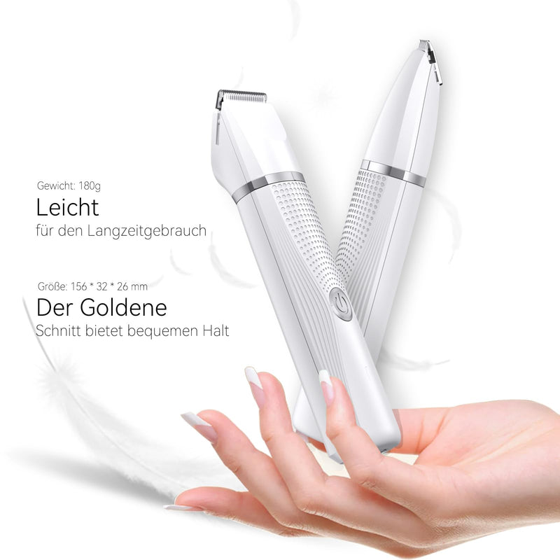 Bautrium Quiet Clipper Cat Set, Professional Hair Clipper for Cats, Dogs, Matted Fur, Paw Hair with Grooming Scissors & Comb, USB-C Charging White - BeesActive Australia