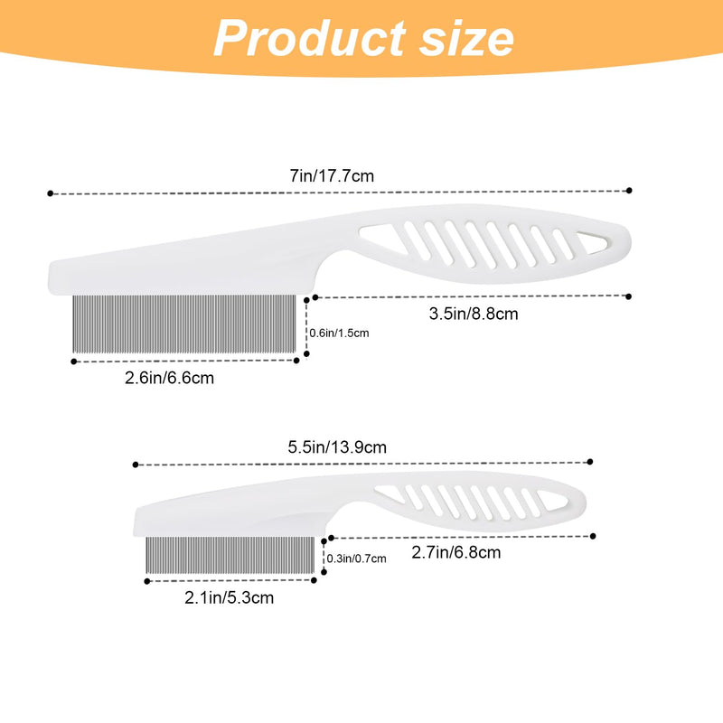 Pet Hair Comb, 2 in 1 Multifunctional Pet Hair Comb, Stainless Steel and ABS Material, 2 Packs, for Grooming and Dehairing Face and Paws, Tear Stain Removal, Cat Comb, Dog Comb White - BeesActive Australia