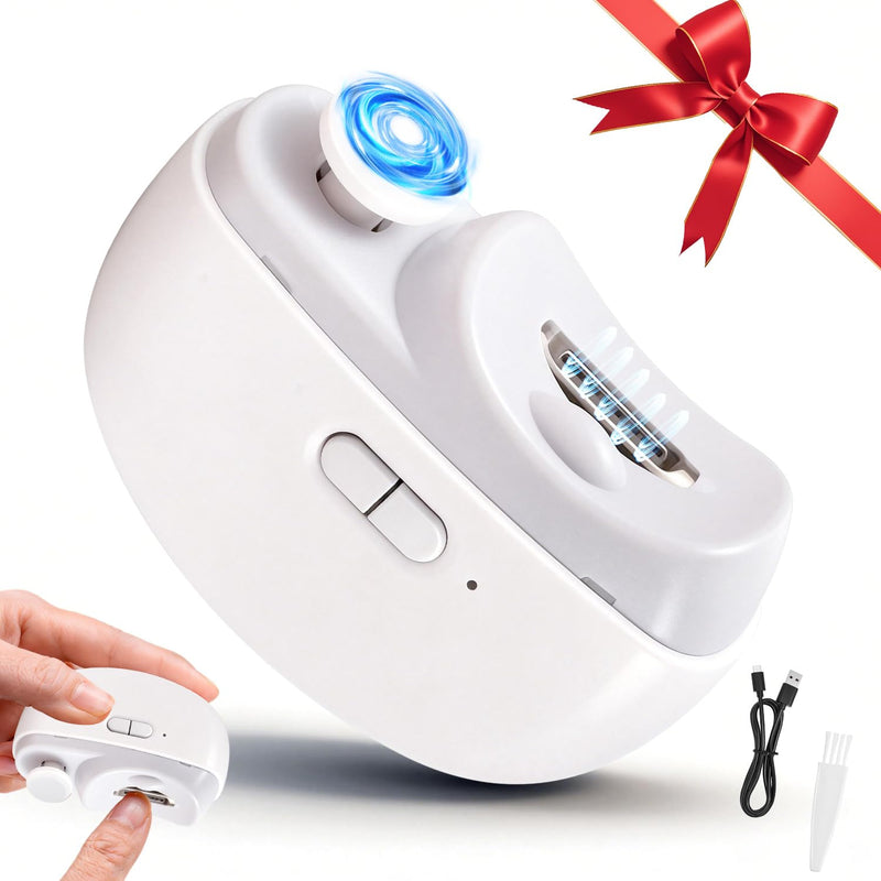Electric Nail Clipper 3-in-1 Automatic Nail Clippers, Fingernail Toenail Trimmer Electric Toenail Clippers with LED Light Clip Storage 2 Speeds Nail Care Tool for Seniors Adults (White) White - BeesActive Australia