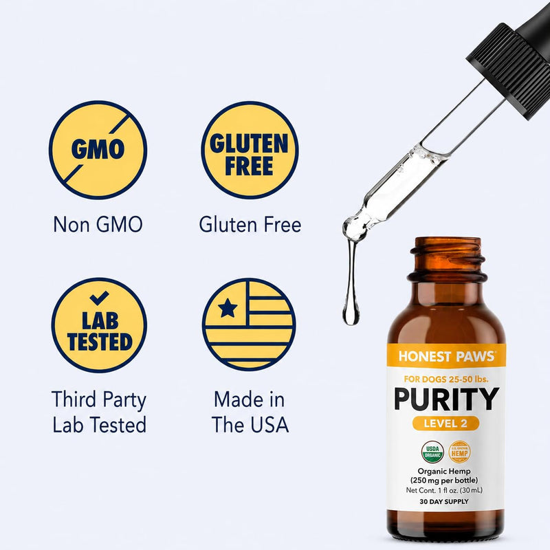Honest Paws Hemp Oil for Dogs - Natural Hemp Seed Oil Drops Rich in Omega 3 6 9 - May Help Support Calm Behavior, Physical Comfort & Overall Wellness - Made in USA Level 2