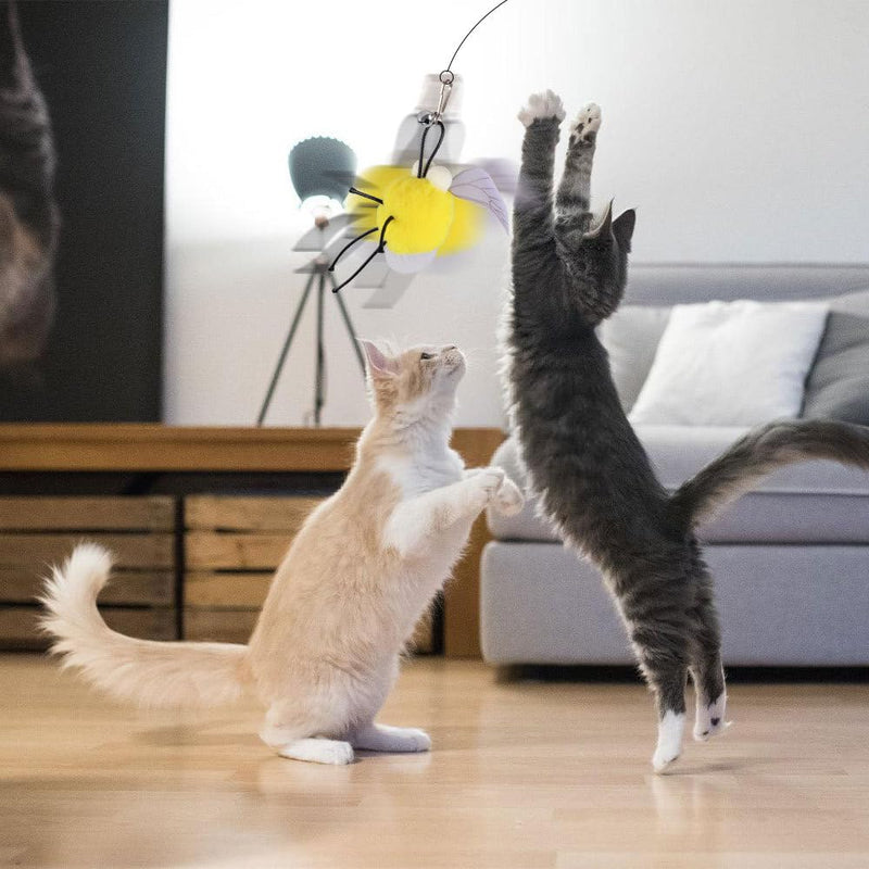 MiOYOOW Cat Wand Toy Refills, 6PCS Sequins Cat Insect Toy Interactive Cat Wand Replacement with Bells for Indoor Cats Kittens - BeesActive Australia