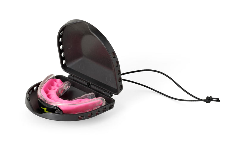 Zone Mouthguard Sports Mouth Piece Starter Kit - Comfort-Fit Mouth Piece, Replacement Putty, & Carry Case. Comfort fit in Minutes. M.O.R.A. Technology. No Boil, No Pain for Youth (Pink) Pink - BeesActive Australia