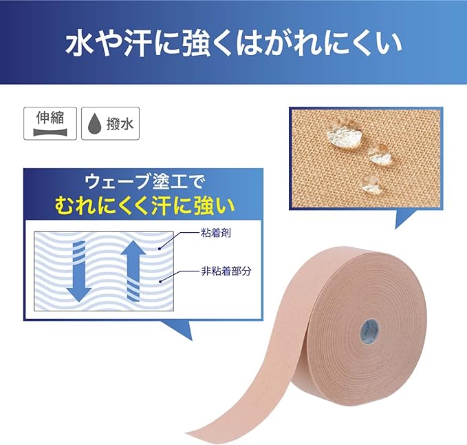 NITREAT Taping for Muscle Support, Prevents Rashes, Peeling, Repositionable, Kinesiology Tape, Water Repellent Type - BeesActive Australia