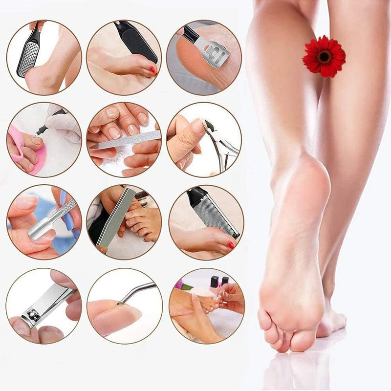 Electric Callus Remover for Feet - with Larger Grinding Head, Portable Pedicure Kit Foot File Callus Remover, Rechargeable Waterproof Foot File for Foot Care Deadskin Remover LCD Display-Black Callus remover with 3Head - BeesActive Australia