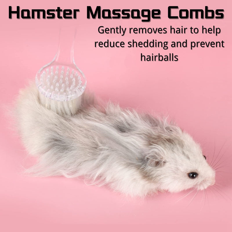 3 Pack Hamster Brush - Small Animal Bath Brush with Lid Soft Cleansing Brush Massage Combs for Hedgehog Guinea Pig Rabbit Chinchilla Ferret Small Animal Grooming Tool Cleaning Supplies (3 Pack) 3 Pack - BeesActive Australia