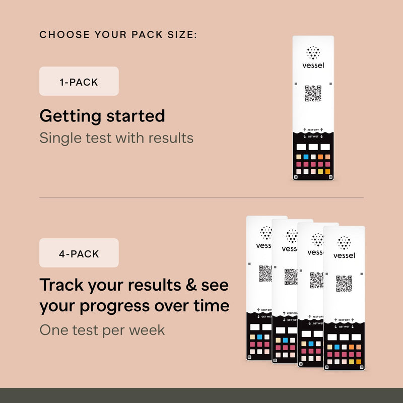 Vessel Health, The Most Accurate Health & Wellness Urine Test Available – Measures Magnesium, Calcium, Vitamin C, Sodium, Hydration, Ketones & More: Results & Custom Insights in App, iOS Only, 1 Pack 1 Count (Pack of 1) - BeesActive Australia