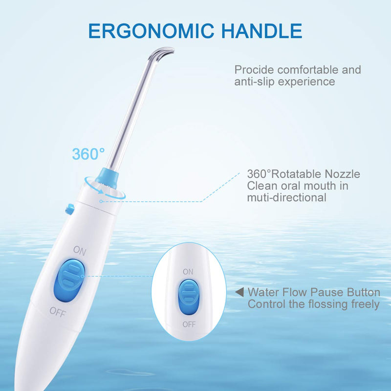 TUREWELL Water Flossing Oral Irrigator, 600ML Dental Cleaner 10 Adjustable Pressure, Electric Oral Flosser for Teeth/Braces, 8 Replacement Jet Tips for Family (White) White - BeesActive Australia