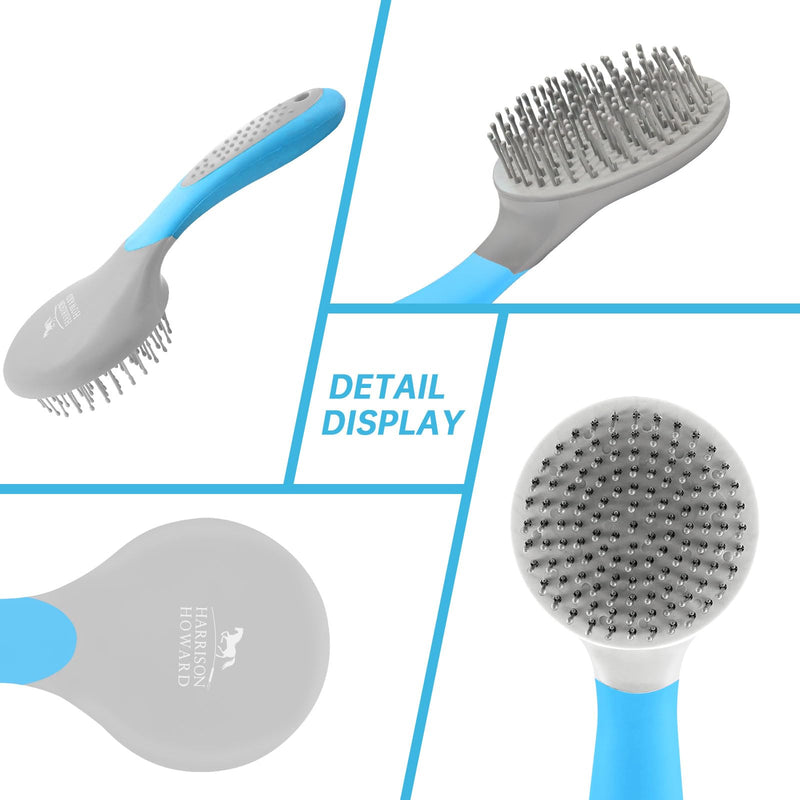 Harrison Howard Horse Mane and Tail Brush Horse Professional Grooming Brush Equestrian Detangler Non-Slip Brush Light Blue - BeesActive Australia
