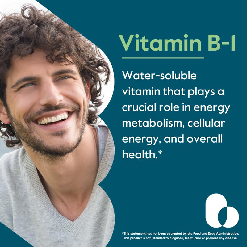 BESTVITE Vitamin B-1 100mg (240 Veg Caps) - No Stearates - Vegan | Non GMO - Gluten Free - Supports Energy Metabolism* - Easy to Swallow Capsules 240 Count (Pack of 1)