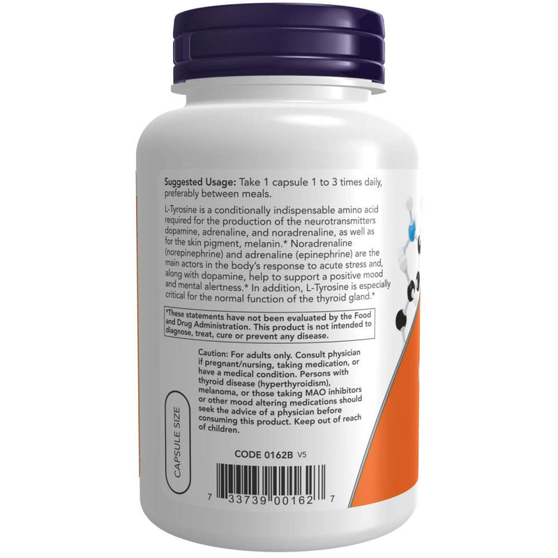 L-Tyrosine 500 mg 120 Capsules (Pack of 2)