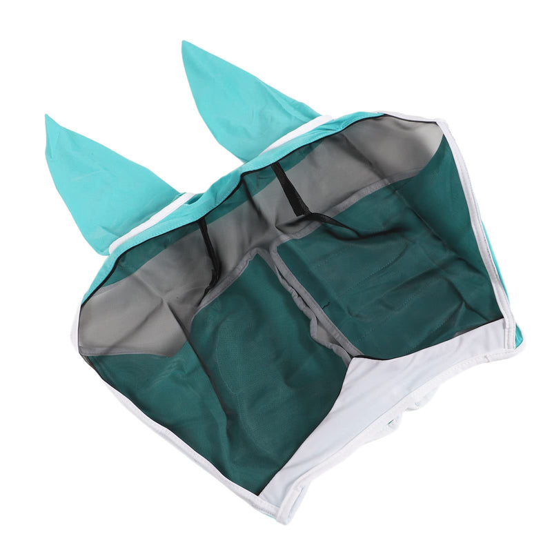 Horse Eye Mask 1Pcs Stretchy Breathable Mesh Horse Fly Mask Detachable Eye Protection Mask Equine Fly Mask for Horse (Blue Green L) Blue Green L - BeesActive Australia