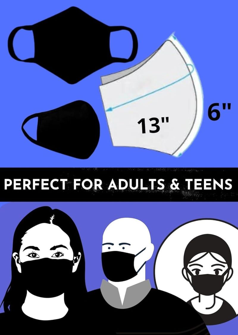 Cotton Face Masks - Made of Premium Organic Cotton, Reusable Washable Soft Cloth Face Masks, Ideal for Adults & Teens(3/6 Pk) 3 Pack Black,grey,charcoal