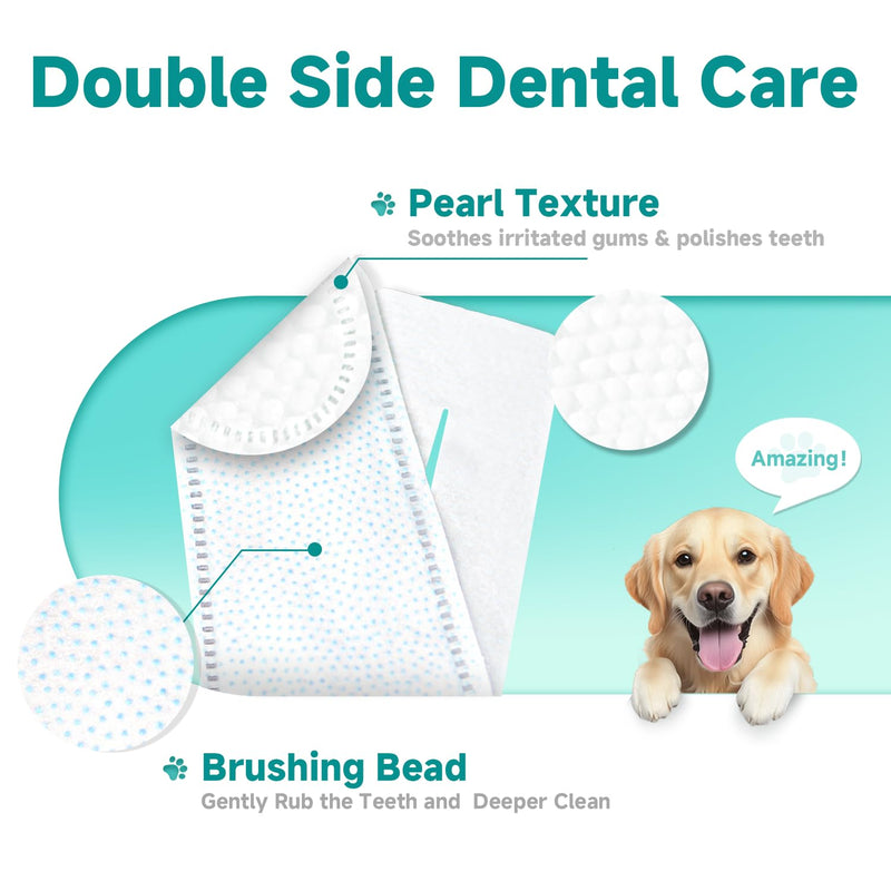 Pet Dental Finger Wipes for Dogs & Cats, Dog Teeth Cleaning Wipes Tooth Brushing Kit by Remove Plaque and Tartar & Freshens Breath Buildup No-Rinse Dog Finger Toothbrush White - BeesActive Australia